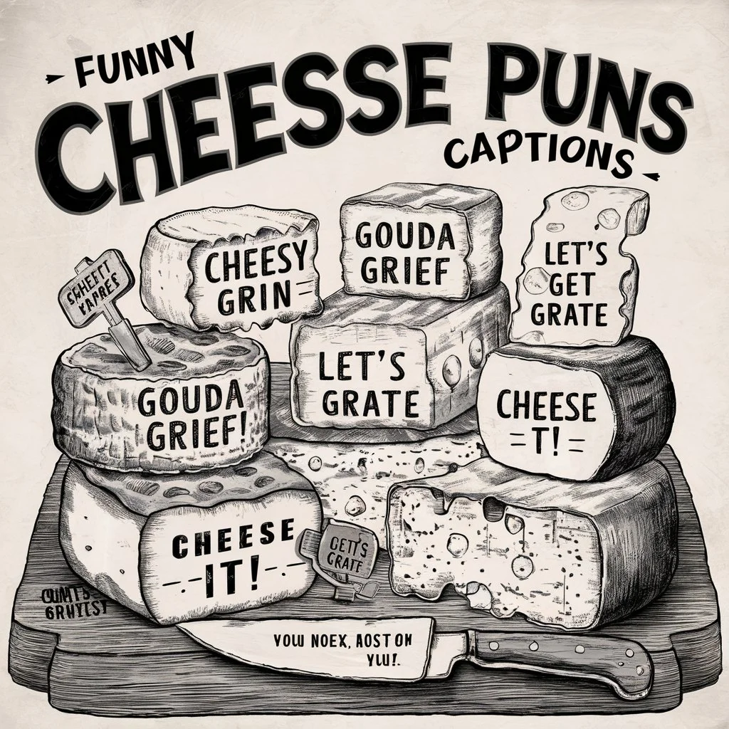  Funny Cheese Puns Captions