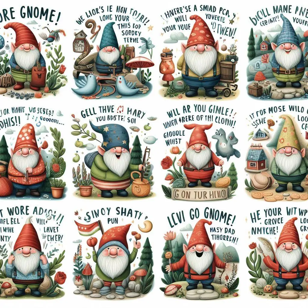 Gnome Puns Captions
