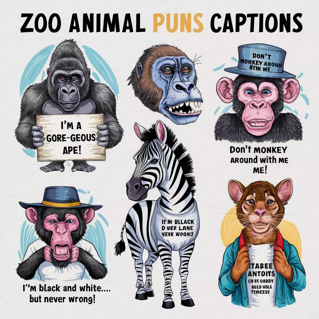 Zoo Animal Puns Captions